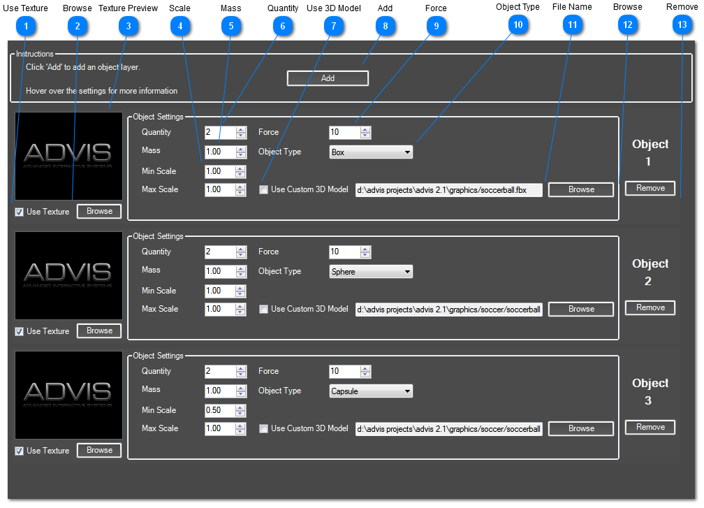 Objects Config