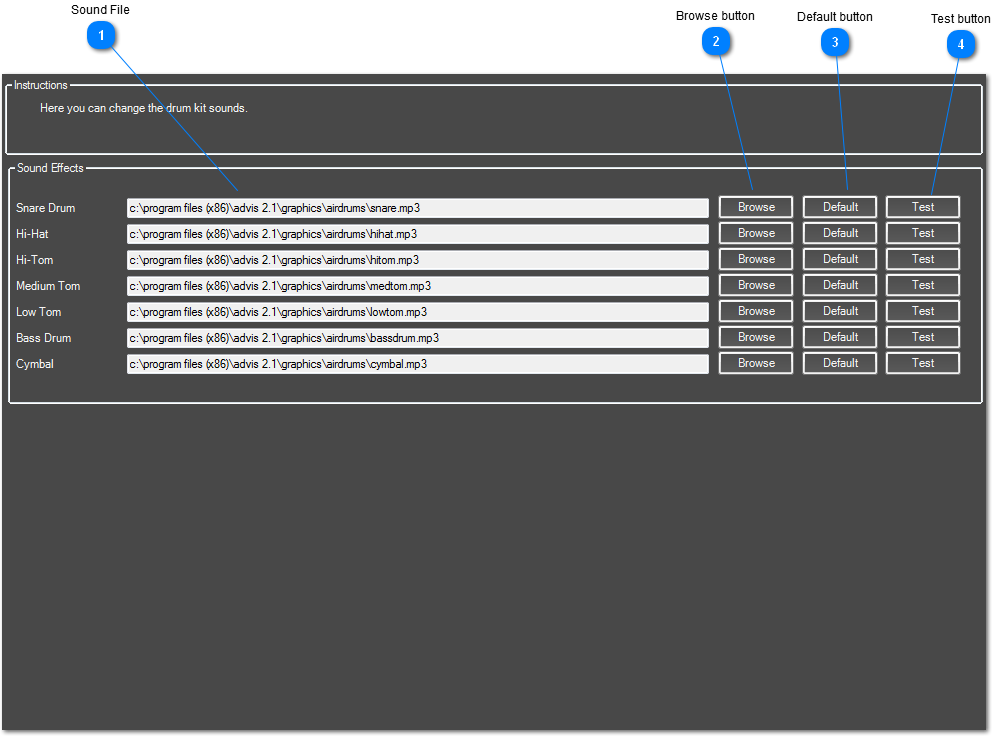 Airdrums Config